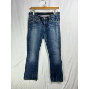 AG Adriano Goldschmied Women's Blue Low Rise Denim Straight Jeans Size 28R D-2